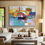 Vibrant Abstract Forms, "Color Carnival" – Abstract Expressionist Painting On Canvas PS0889