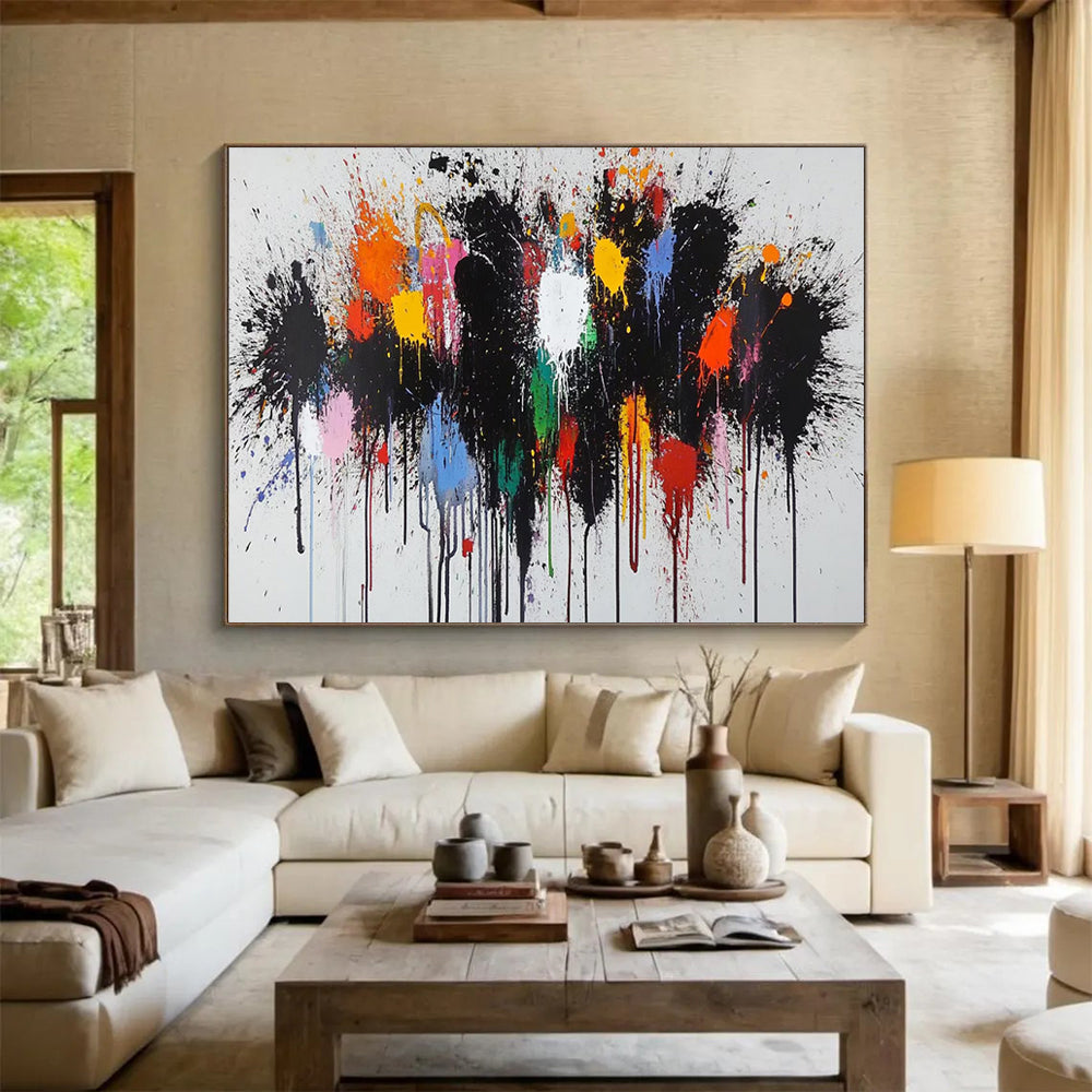 “Color - Splash Abstract” - Action - Painting - Style Art On Canvas PT193
