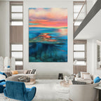 “Colorful Sunset Seascape” - Expressionist Landscape Painting On Canvas DS018