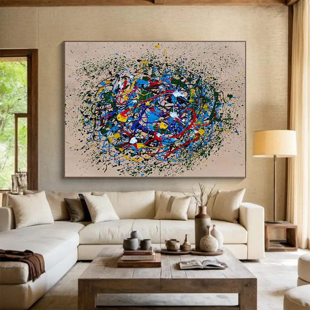 “Colorful Splatter Cosmos” Painting On Canvas DKS304