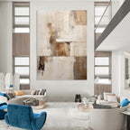 “Neutral Textured Abstract” - Minimalist Abstract Painting On Canvas PT1310