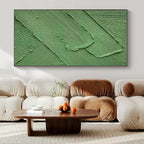 “Green Layered Textures” - Tactile Abstract Art On Canvas PS0198