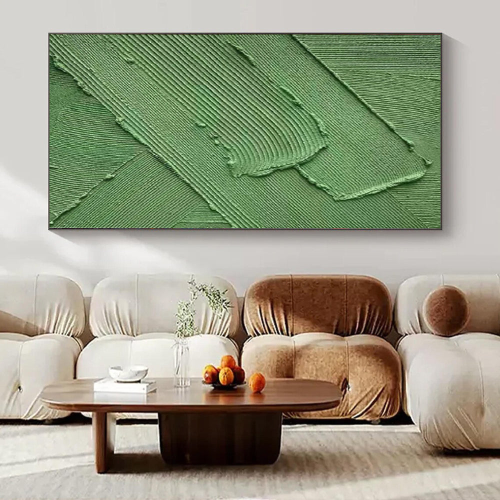 “Green Layered Textures” - Tactile Abstract Art On Canvas PS0198