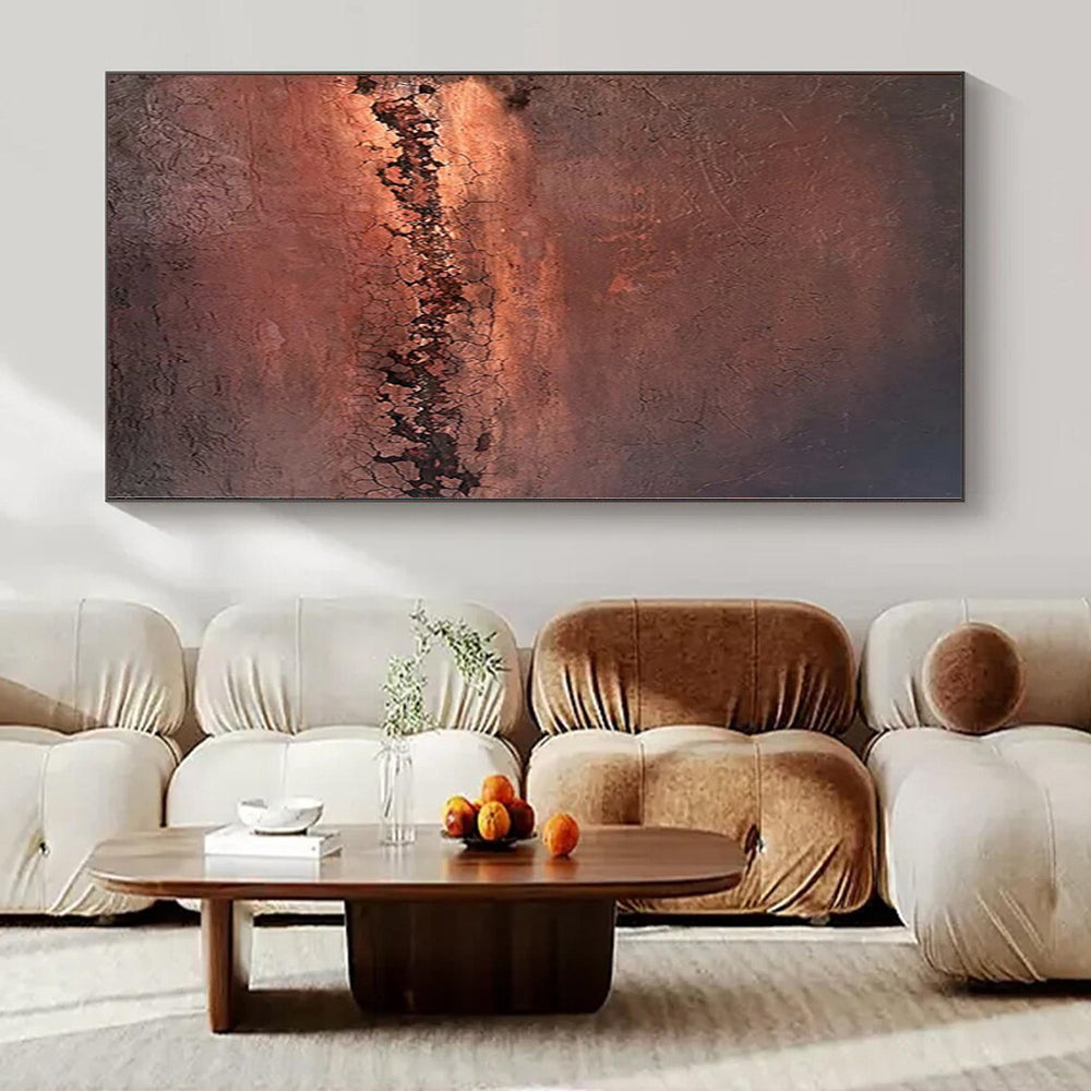“Rusty - Toned Textured Abstract” - Industrial Abstract Painting On Canvas PS0108
