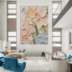 “Pastel Floral Relief” - Realist - Inspired Floral Painting On Canvas PT1393