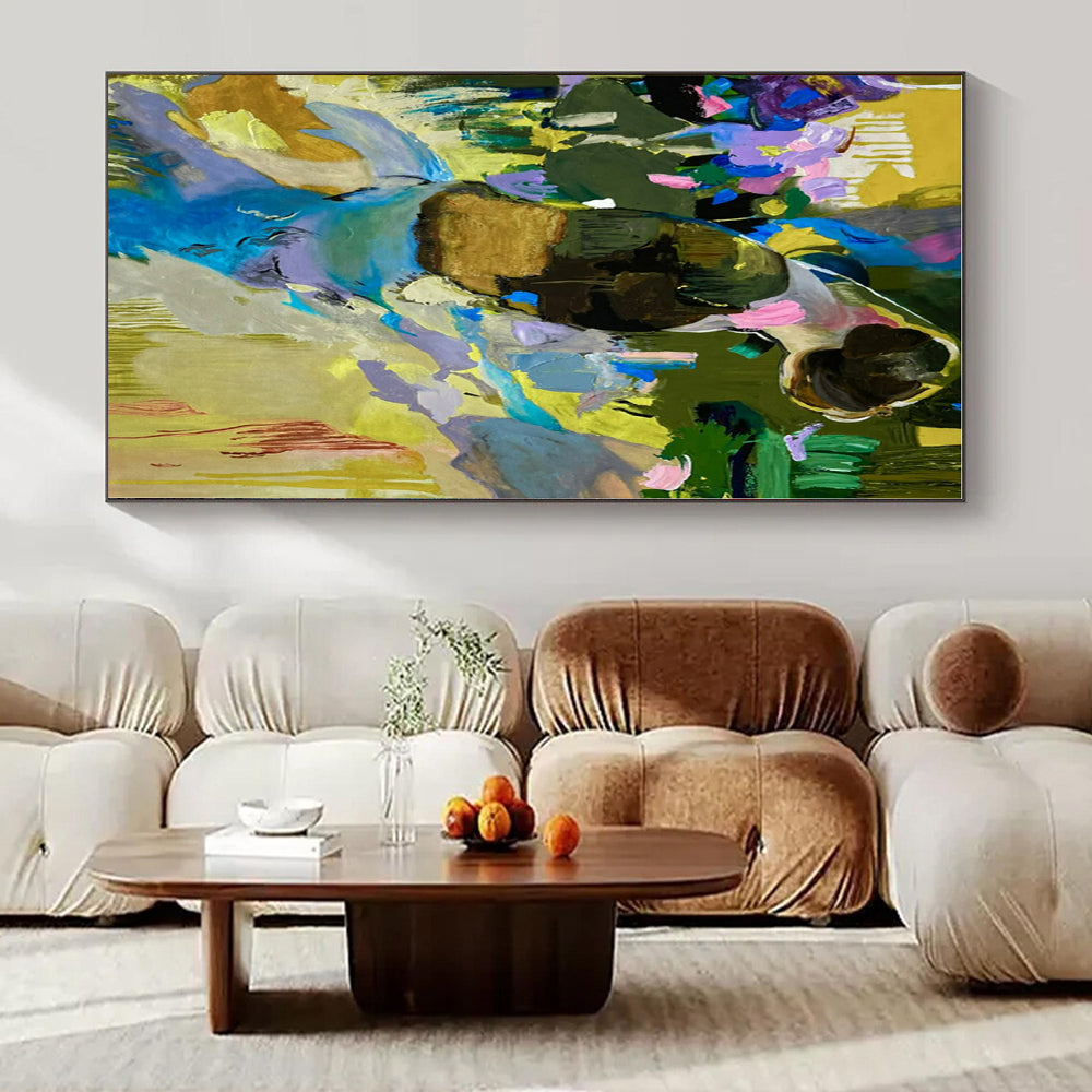 Figurative Color Pop - Abstracted Figure in Vivid Hues Painting On Canvas PS1231