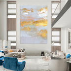 “Mixed - Media Geometric Forms” - Earthy Tones & Collage - Like Textures Painting On Canvas DS159