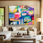“Vibrant Abstract Mosaic” - Contemporary Abstract Painting On Canvas PS0077