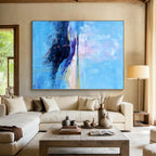 “Pastel - Blue Abstract Coastal Landscape” - Dreamy Landscape Painting On Canvas PS0326