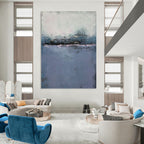 “Blue - Purple Abstract Horizon” - Impressionist Abstract Painting On Canvas PT1224