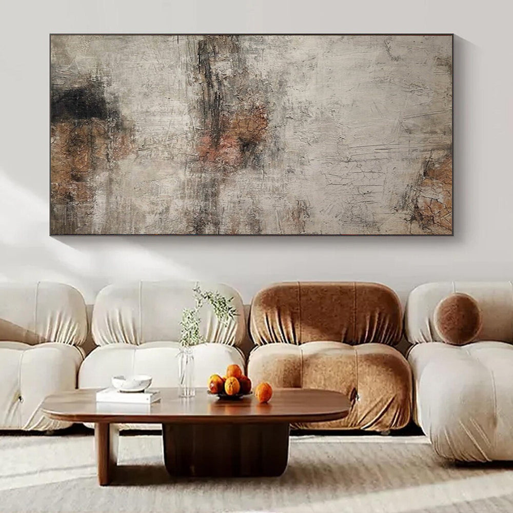 Gray and Brown Textured, "Earthy Memories" – Textured Abstract Painting On Canvas PS0967