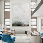 “Misty Gray Landscape” - Soft Tones with Subtle Tree Silhouettes Painting On Canvas DS221