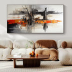 “Urban Skyline Abstraction” - Industrial Abstract Painting On Canvas PS0177