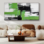 “Green and Gray Abstract” - Bold Abstract Painting On Canvas PS0181