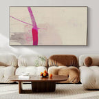 Light Pink, Gray, and Magenta Lines "Subtle Splash" Abstract Line - Based Painting On Canvas PS1045