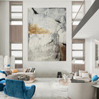 “Grey and Brown Abstract Textures” - Industrial Abstract Painting On Canvas DS338