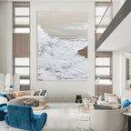 “White and Beige Textured Layers” - Layered Abstract Painting On Canvas DS374