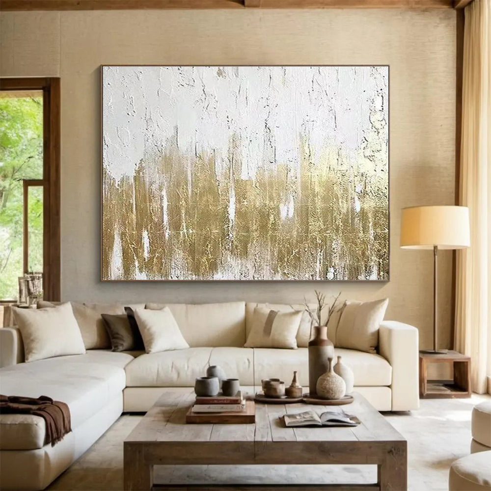 “Gilded Cityscape” - Luxe Abstract Painting On Canvas DKS427