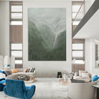 “Misty Mountain Waterfall” - Atmospheric, Landscape Painting On Canvas PT1490