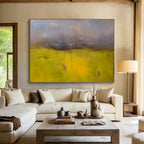 Bold Yellow - Purple Abstract - Contrasting Color Field Painting On Canvas DKS379