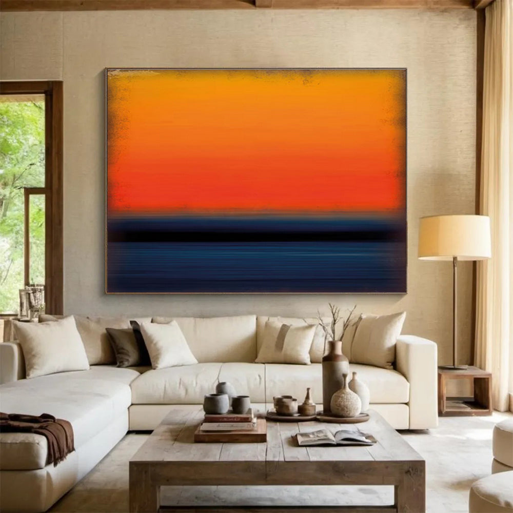 “Sunset Gradient” - Color - Blocked Landscape Painting On Canvas DKS449