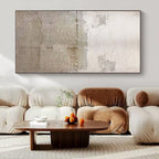 White and Beige Textured, "Woven Whispers" – Mixed - Media Abstract Painting On Canvas PS0963