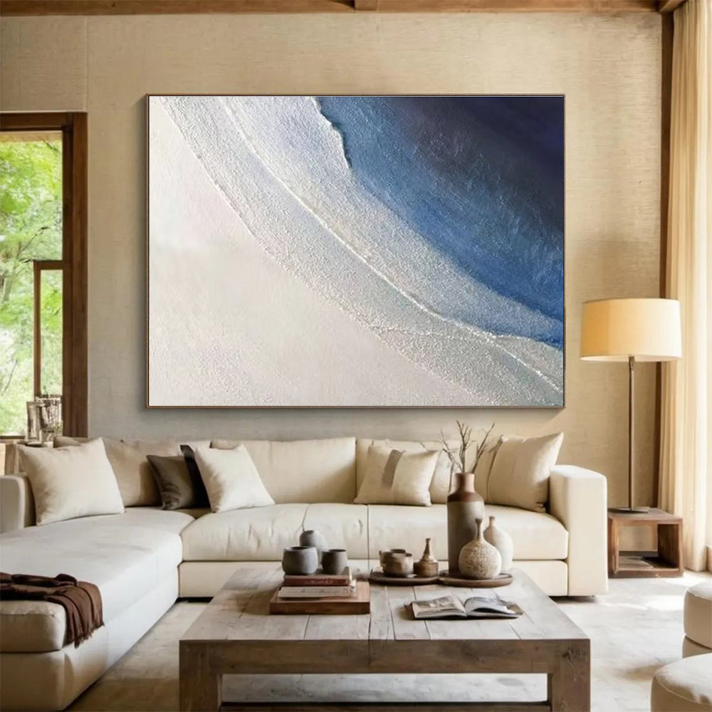 “Soft Blue and White Gradient” - Minimalist Acrylic Painting On Canvas DKS894