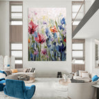 Blossom Symphony Colorful Impasto Flowers, Painting On Canvas PT2145