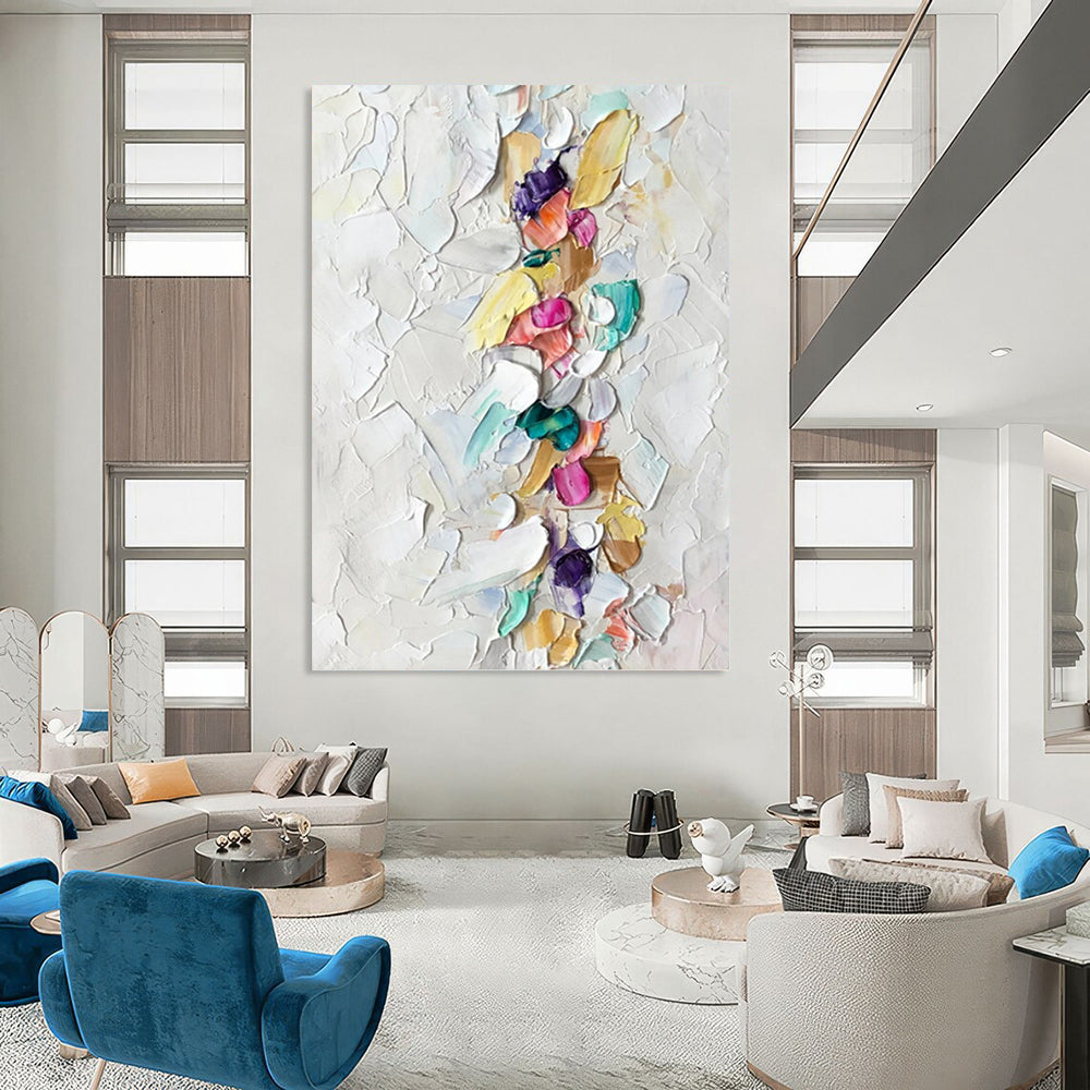 “Colorful Textured Blooms II: Impasto Floral Art” - Vivid Botanical Painting On Canvas PT0974