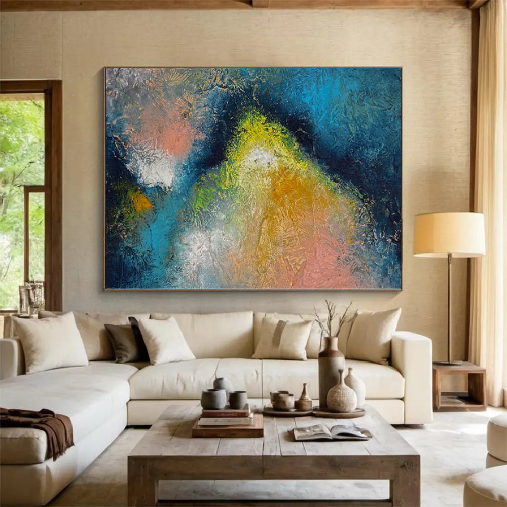 “Cosmic Abstract Burst” - Celestial Abstract Painting On Canvas PS0057