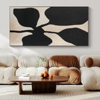 Black and Beige Organic, "Nature’s Silhouette" – Organic Abstract Painting On Canvas PS0993
