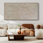Beige with Textured Patches "Subtle Story" Abstract Painting On Canvas PS1473