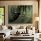 “Dark Green Swirling Abstract” - Expressive Abstract Painting On Canvas PT123