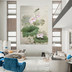 “Traditional Chinese Lotus” - Oriental, Floral - Themed Painting On Canvas PT1588