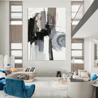“Grey - Black Abstract Forms” - Minimalist Abstract Painting On Canvas PT1271