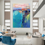 “Colorful Coastal Abstract” - Impressionistic Abstract Painting On Canvas PT1030