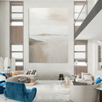“Soft Neutral Abstract Horizon” - Minimalist Landscape Painting On Canvas DS359