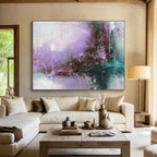 Pastel Purple - Teal Abstract - Dreamy Impressionistic Painting On Canvas DKS380