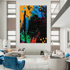 Colorful Abstract Jungle Painting On Canvas DS096