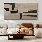 Black and White Geometric, "Structured Simplicity" – Geometric Abstract Painting On Canvas PS0985