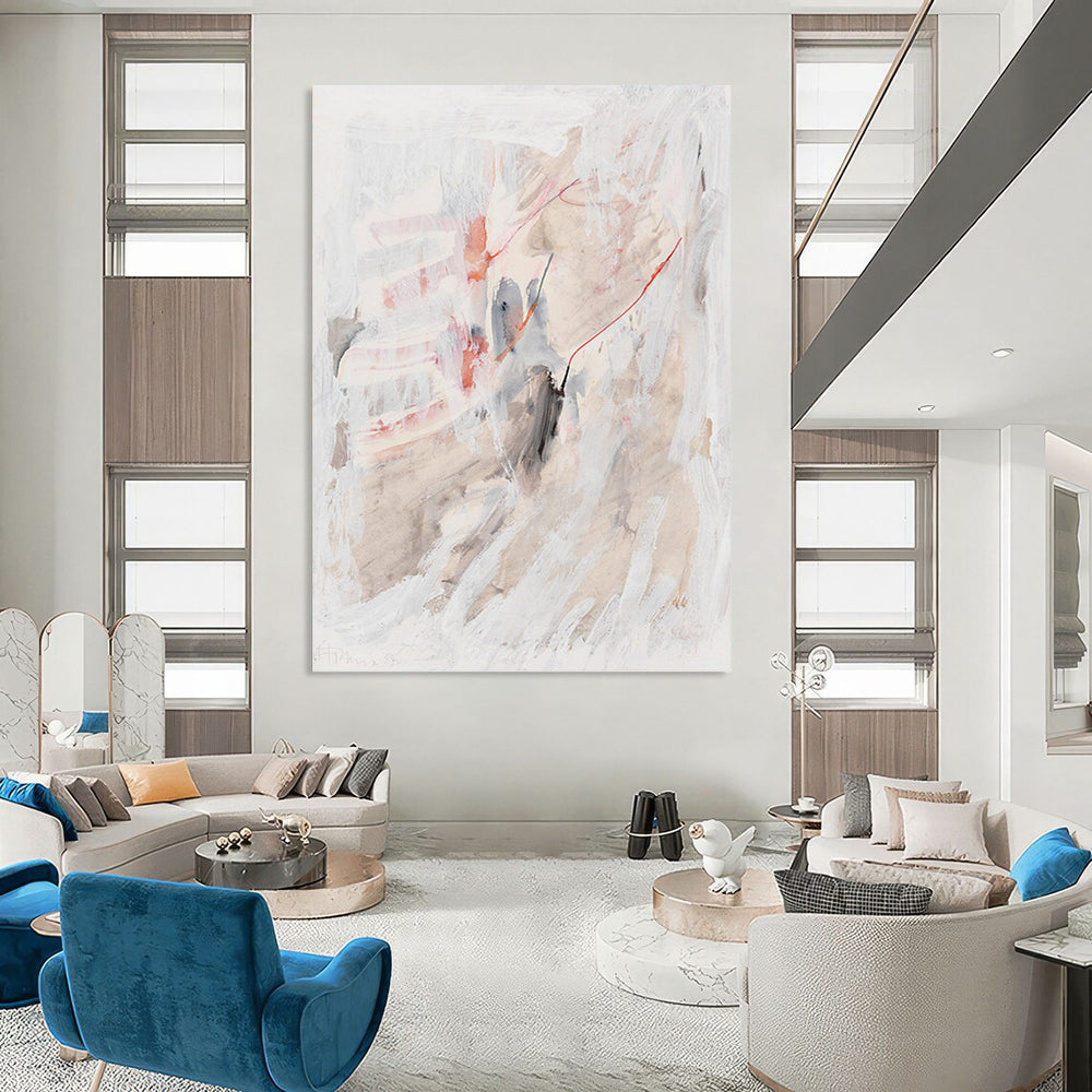 “Soft - Toned Abstract” - Subtle, Pastel - Hued Painting On Canvas PT1530