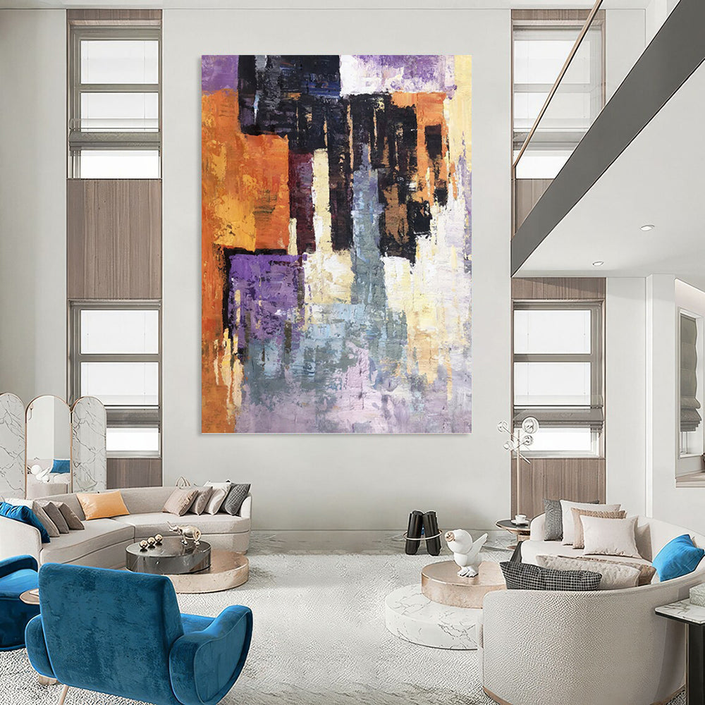 “Colorful Abstract Blocks” - Abstract Expressionist Painting On Canvas PT1305