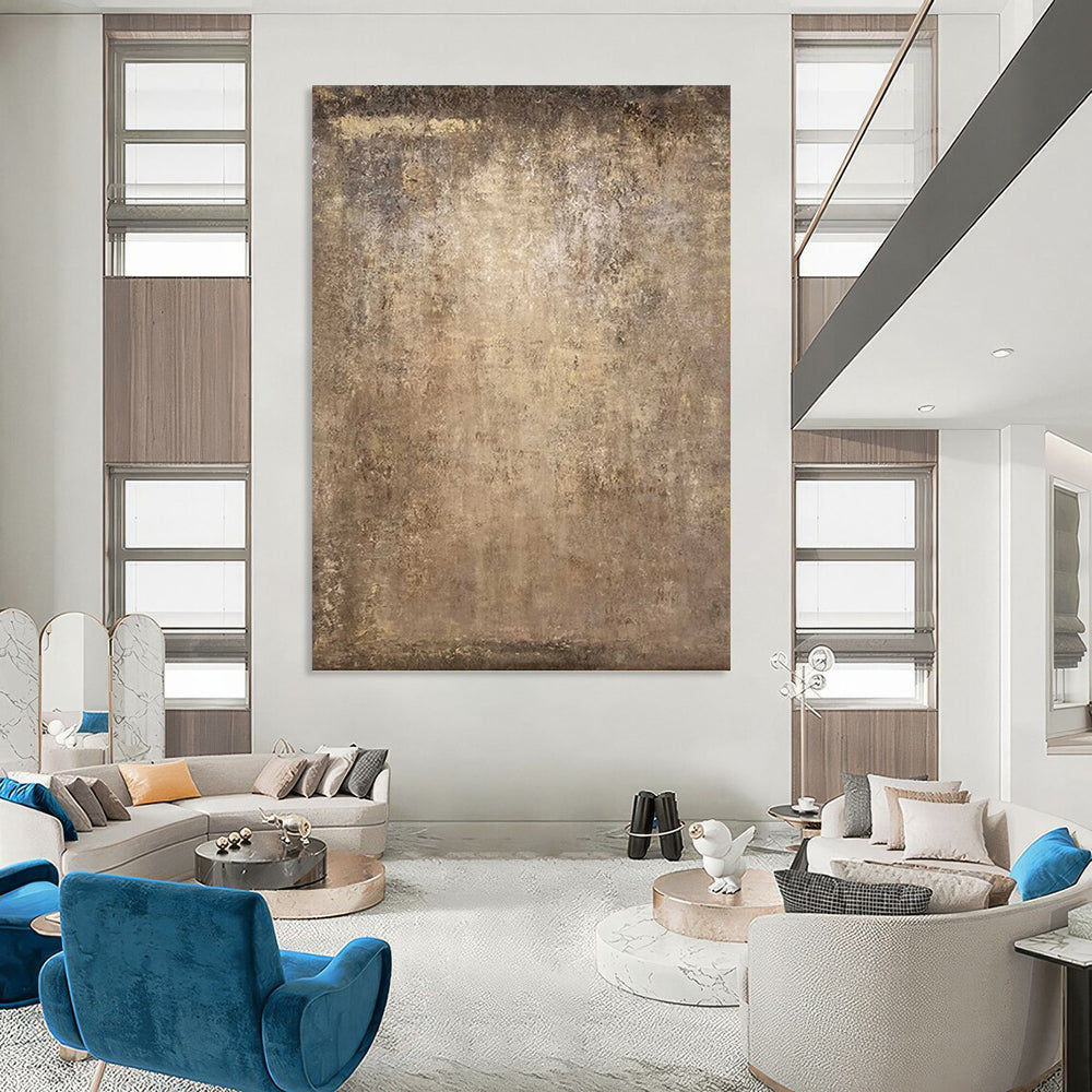 “Brown Textured Abstract” - Textured Abstract Painting On Canvas PT1208