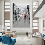 “Monochrome City Lovers” - Urban, Romantic - Styled Painting On Canvas PT1600