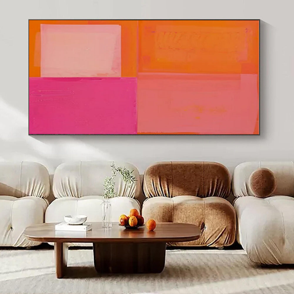 Blue, Pink, Orange, Yellow with 3D Petals "Garden of Joy" Abstract Painting On Canvas PS1481