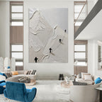 “Textured Mountain Climbers” - Inspirational Figurative Painting On Canvas DS317