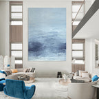 “Soft Blue Hues: Ethereal Landscape” - Serene Impressionistic Art On Canvas PT0968