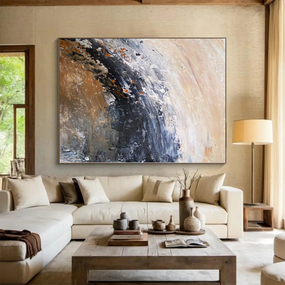 “Earth - Toned Abstract Swirl” - Abstract Landscape - Inspired Painting On Canvas PS0009