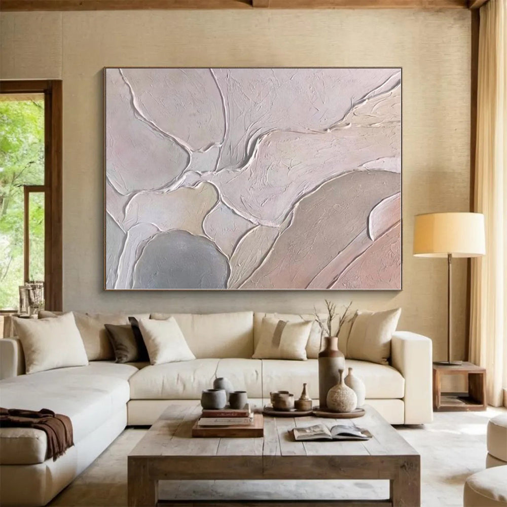 “Pastel Textured Waves” - Pastel Abstract Textured Painting On Canvas PS0408