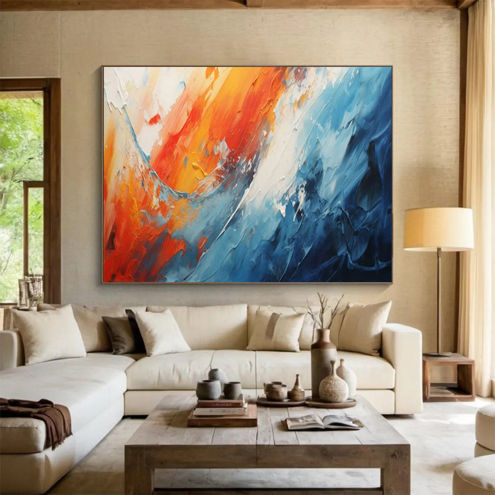 “Vibrant Waves & Clashing Hues” - Abstract Seaside - Painting On Canvas PT1704